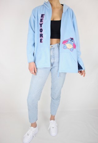 VINTAGE 90S DISNEY WINNIE THE POOH FLEECE HOODIE JACKET