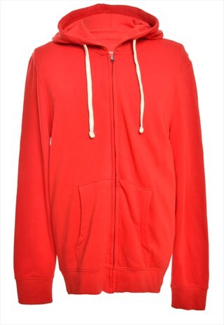 BEYOND RETRO VINTAGE RED HOODED SWEATSHIRT - L