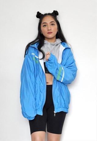 VTG 90S ELLESSE FESTIVAL SPORTS TOP WINDBREAKER JACKET BLUE