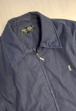 90's Vintage Jacket Navy Blue Zip-Up