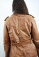 CAMEL LEATHER JACKET M