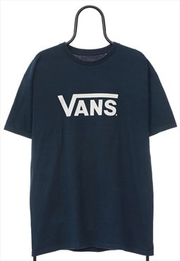 Vans Spellout Logo Navy TShirt Womens