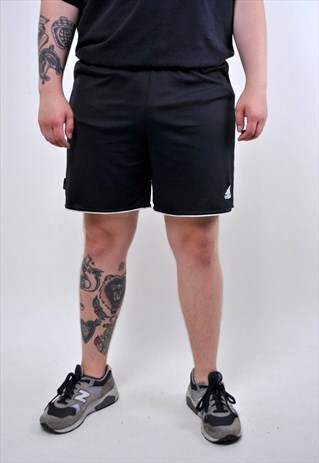 VINTAGE ADIDAS BLACK FOOTBALL SHORTS