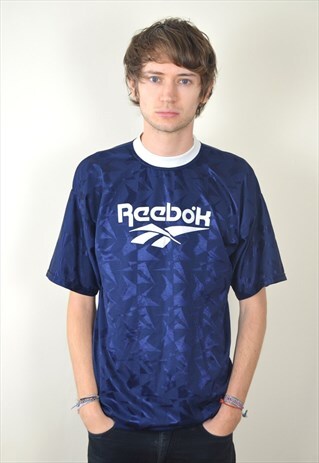 80'S VINTAGE BLUE & WHITE REEBOK T SHIRT
