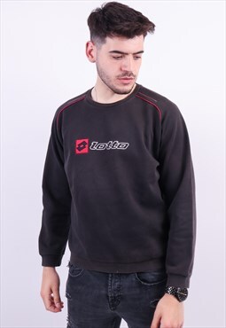 Vintage Lotto Embroided  Sweatshirt in Black