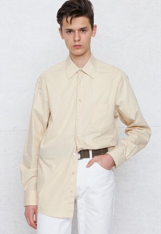 VINTAGE YELLOW HUGO BOSS LONG SLEEVE SHIRT