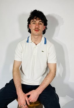 Vintage Size L Lacoste Polo Shirt In White