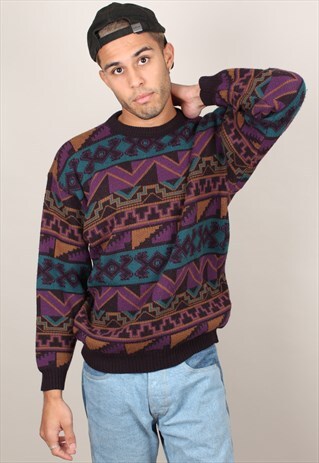 VINTAGE PATTERNED KNITTED JUMPER ASM1810