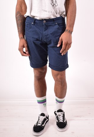 FILA MENS VINTAGE SHORTS W34 NAVY BLUE 90S
