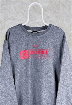 Grey Nike Sweatshirt Centre Swoosh Ohio State XXL