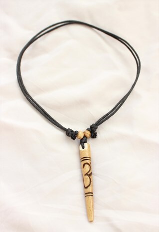 OM WOODEN PENDANT NECKLACE
