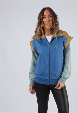 RARE ADIDAS 80'S TRACKSUIT TRACK TOP JACKET UK 12 (HKBL)