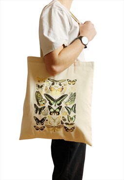 Adolphe Millot Butterfly Tote Bag Natural History Botanical 