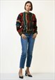 COOGI WOOL AMERICAN ABSTRACT STRIPED SWEATER WOMAN 4417