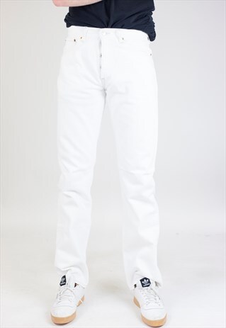 VINTAGE 90S LEVI'S 501 WHITE DENIM JEANS