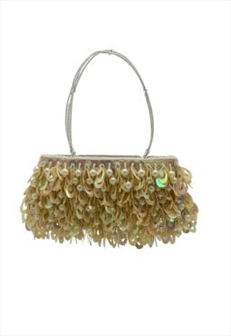 Vintage Frangi Pearl Satin Embellished Evening Bag