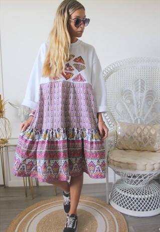 DRESS SWEATSHIRT VINTAGE FABRICS PROVENCAL