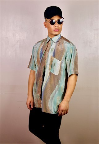 CHRISTIAN DIOR FUNKY ABSTRACT SILK SHIRT