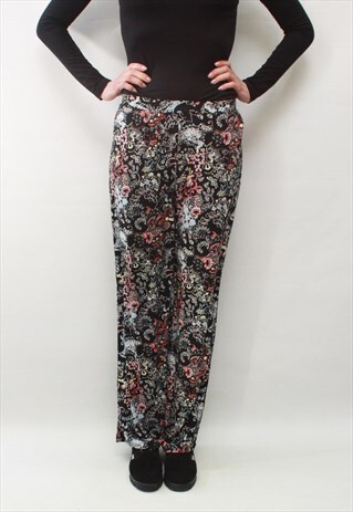 VINTAGE 90' AMAZING BEAUTIFUL LONG LOOSE BLACK TROUSERS