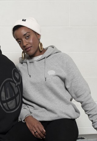 HEAVY JERSEY PULLOVER HOODIE WITH GREY CAMOUFLAGE BACKPRINT