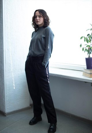 VINTAGE 80'S BLACK WOOL TROUSERS