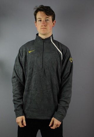 VINTAGE NIKE 1/4 ZIP FLEECE IN GREY WITH EMBROIDERY