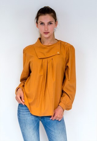 VINTAGE RETRO BRIGHT YELLOW SHIRT