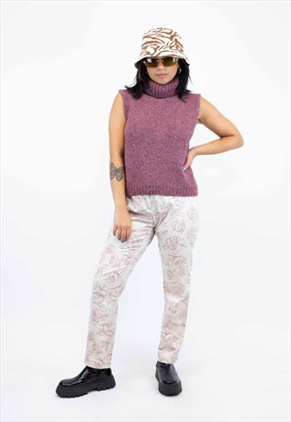 Y2K ABSTRACT PATTERN TROUSERS, SIZE 46