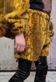 PYTHON FLEECE SHORTS HANDMADE SNAKE CARGO OVERALLS YELLOW 