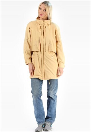 RETRO DRAWSTRING PARKA JACKET TURTLENECK BAGGY
