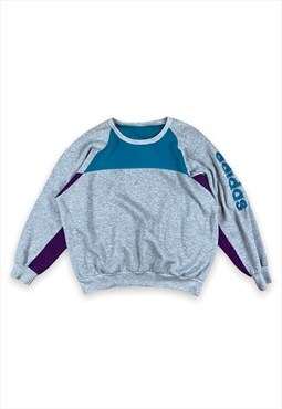 Adidas vintage block colour spell out sweatshirt