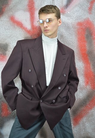 VINTAGE DARK PURPLE CLASSIC SUIT BLAZER