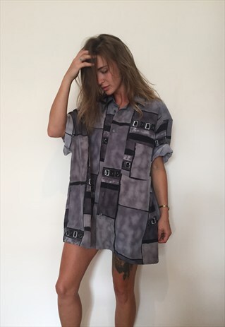 CRAZY PATTERNED VINTAGE RETRO FESTIVAL OVERSIZED SHIRTRAZY P