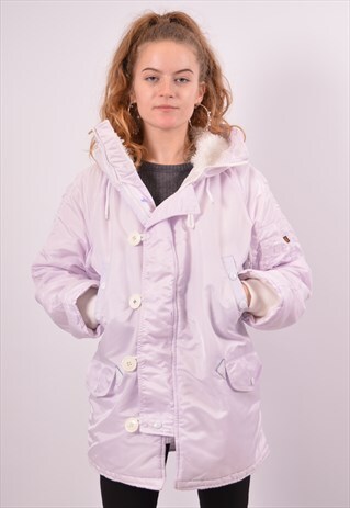 VINTAGE ALPHA INDUSTRIES HOODED JACKET PURPLE