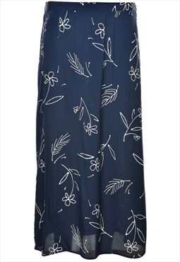 Vintage Floral Print Maxi Skirt - M