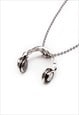 HEADPHONES PENDANT BALL CHAIN STAINLESS STEEL NECKLACE MEN