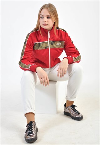 VINTAGE 90'S TRACK JACKET IN RED