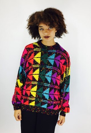 GORGEOUS 80S PATTERNED VINTAGE JUMPER