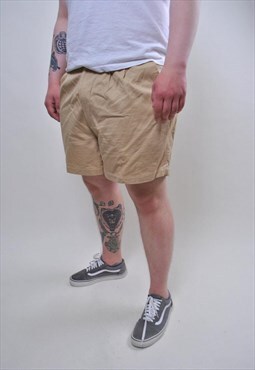 Vintage beige chino shorts, retro military style shorts