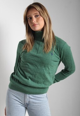 Vintage Polo Ralph Lauren 1/4 Zip Sweater Jumper Green