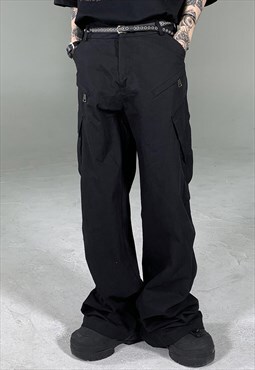 Black Cargo pants trousers 