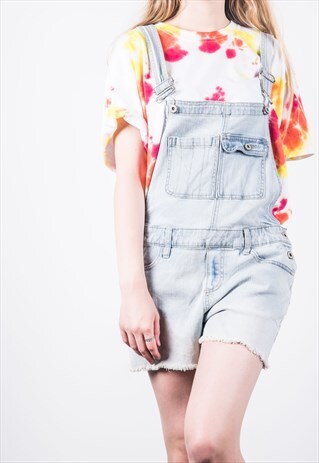 VINTAGE BLUE SHORT DENIM DUNGAREES