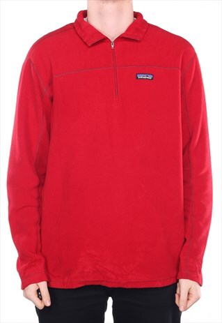 VINTAGE PATAGONIA - RED QUARTER ZIP FLEECE - XLARGE