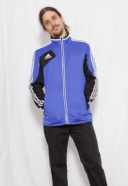 90s sports y2k vintage Adidas royal blue cardi track sweater