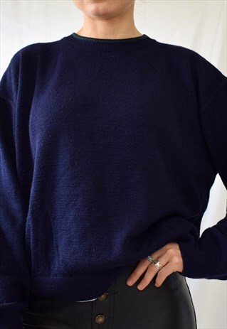 SPORTS LUXE SOFT TRUE VINTAGE 80S 90S STRIPE SLOUCHY JUMPER
