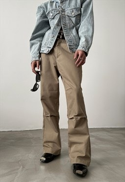 Men's design pleated track pants S VOL.2