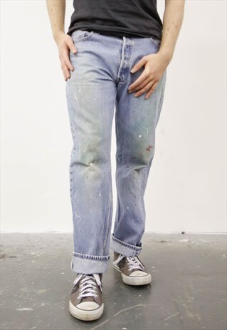 VINTAGE BLUE LEVI'S 501 PAINT JEANS
