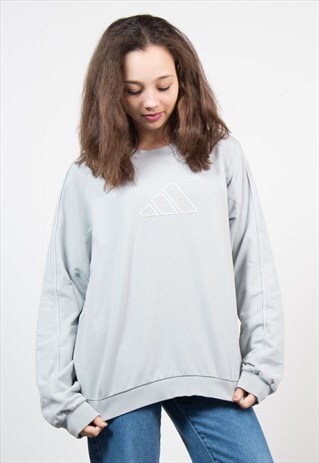 90'S ADIDAS GREY CREW NECK SWEATSHIRT