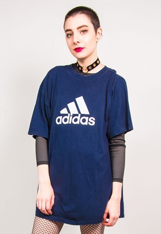 ADIDAS VINTAGE 90'S NAVY BLUE OVERSIZED T-SHIRT