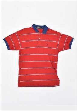 Vintage 90's Polo Ralph Lauren Polo Shirt Stripes Red